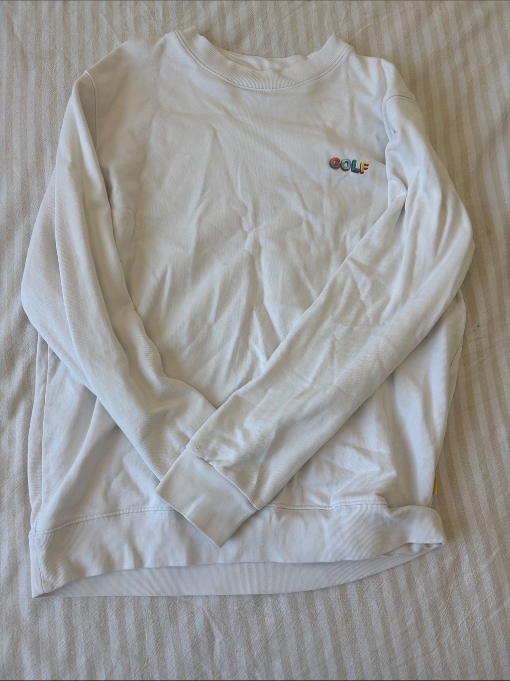White Golf Embroidered Crewneck SweatshirtGolf Le Fleur